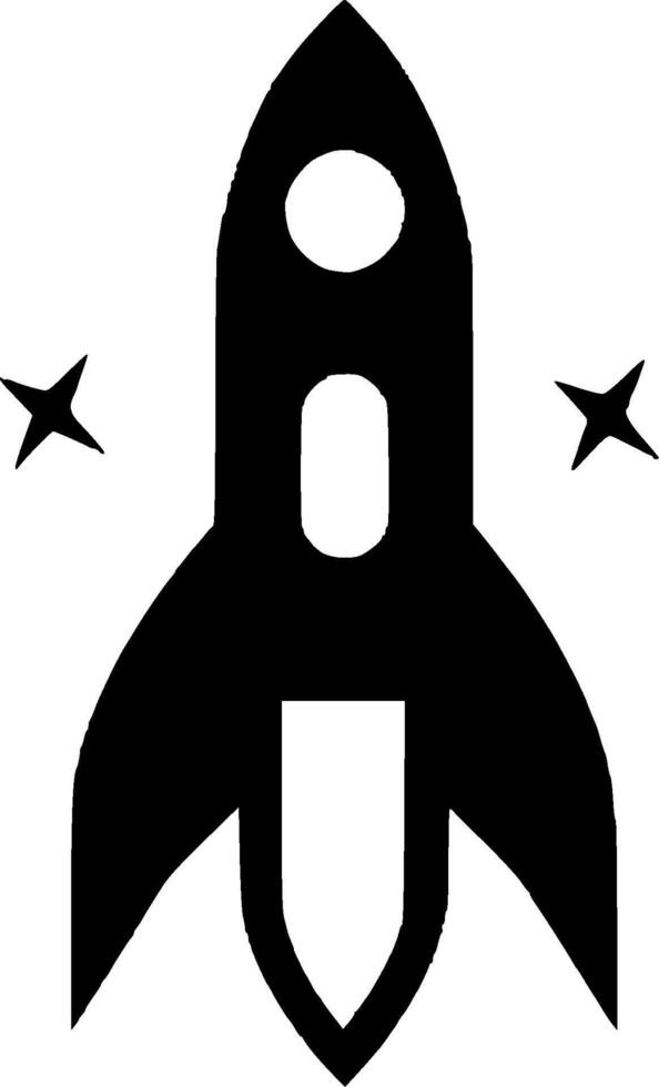 Rocket, Minimalist and Simple Silhouette - illustration vector