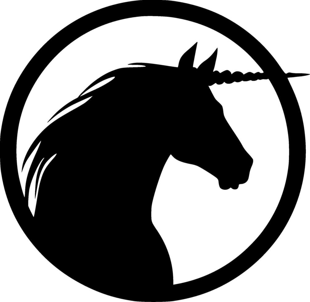 Unicorn, Black and White illustration vector