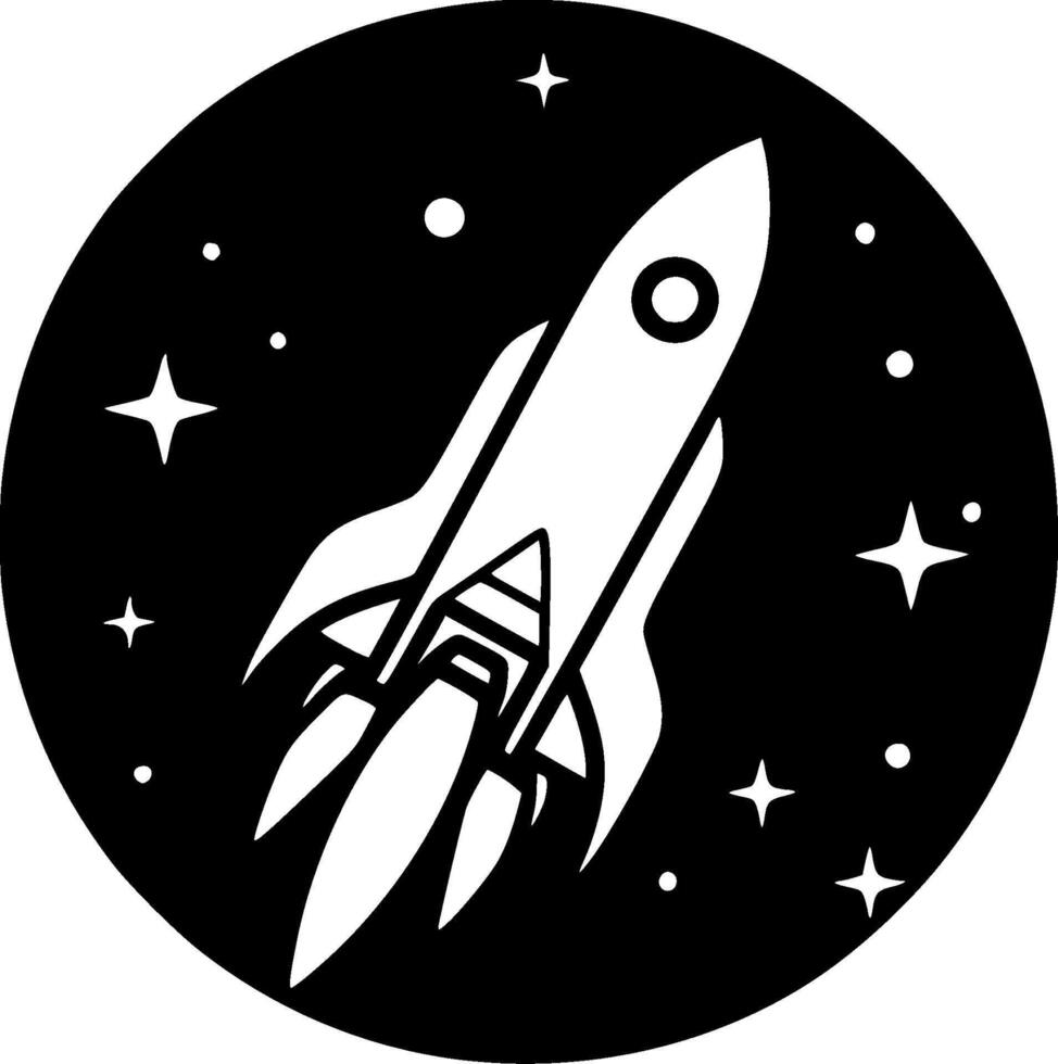 Rocket, Minimalist and Simple Silhouette - illustration vector