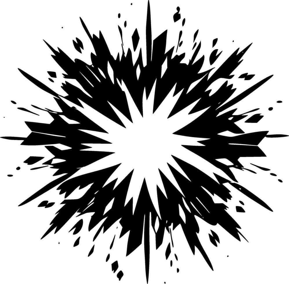 Explosion, Black and White illustration vector