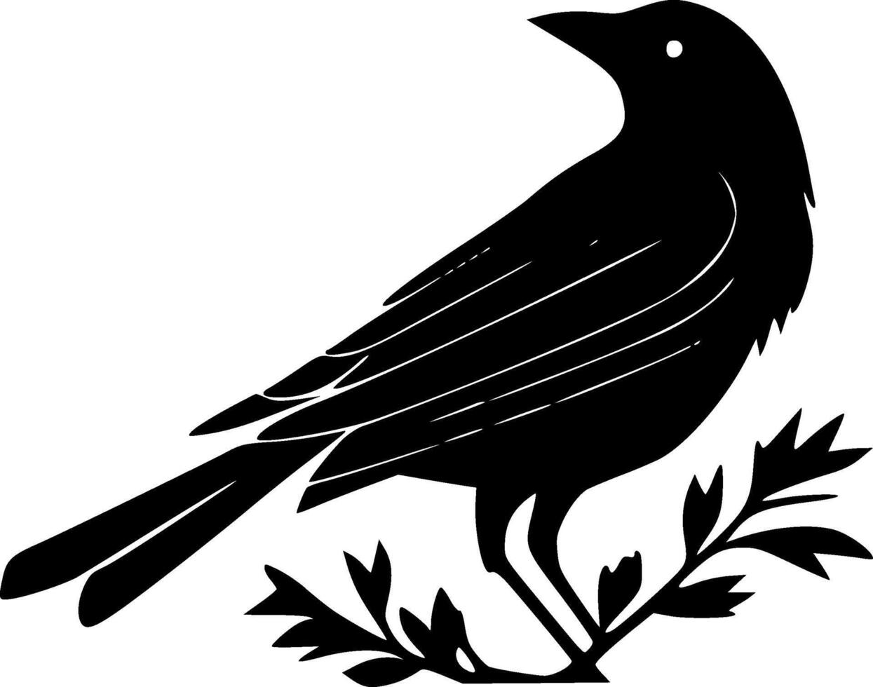 Crow, Minimalist and Simple Silhouette - illustration vector