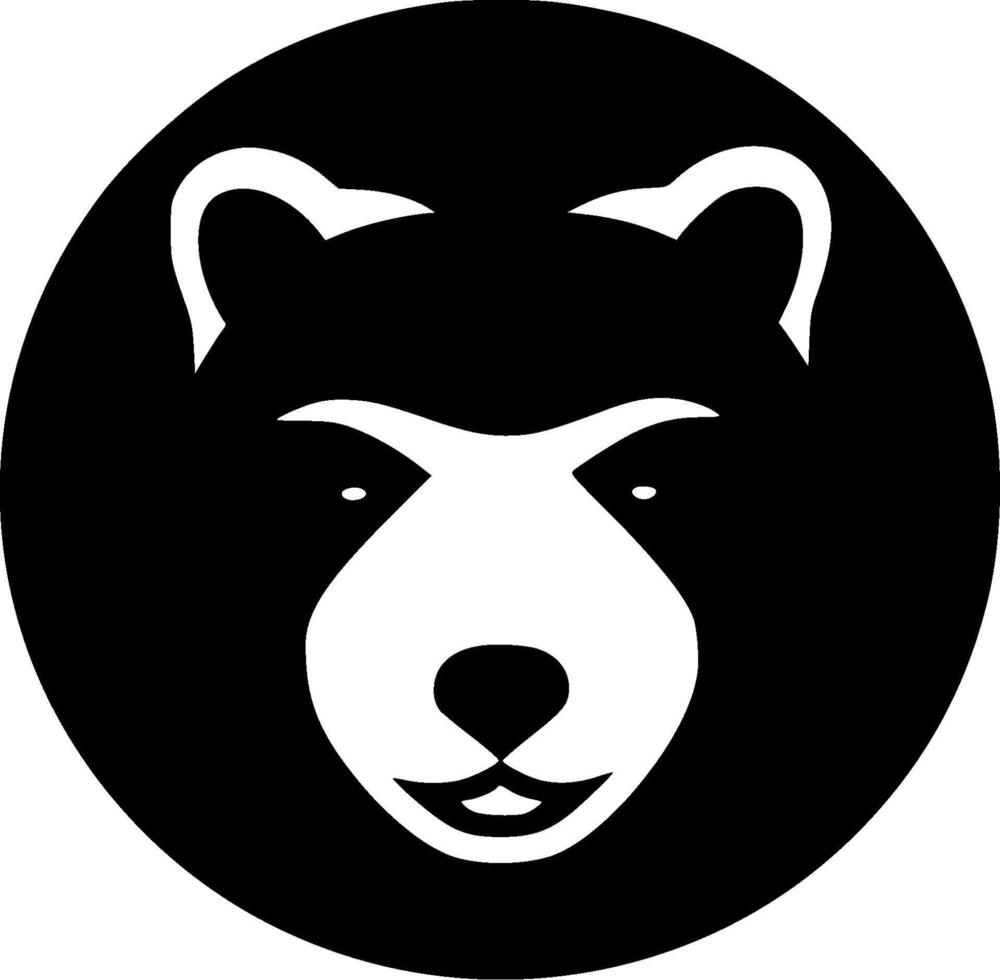 Bear - Black and White Isolated Icon - illustration vector