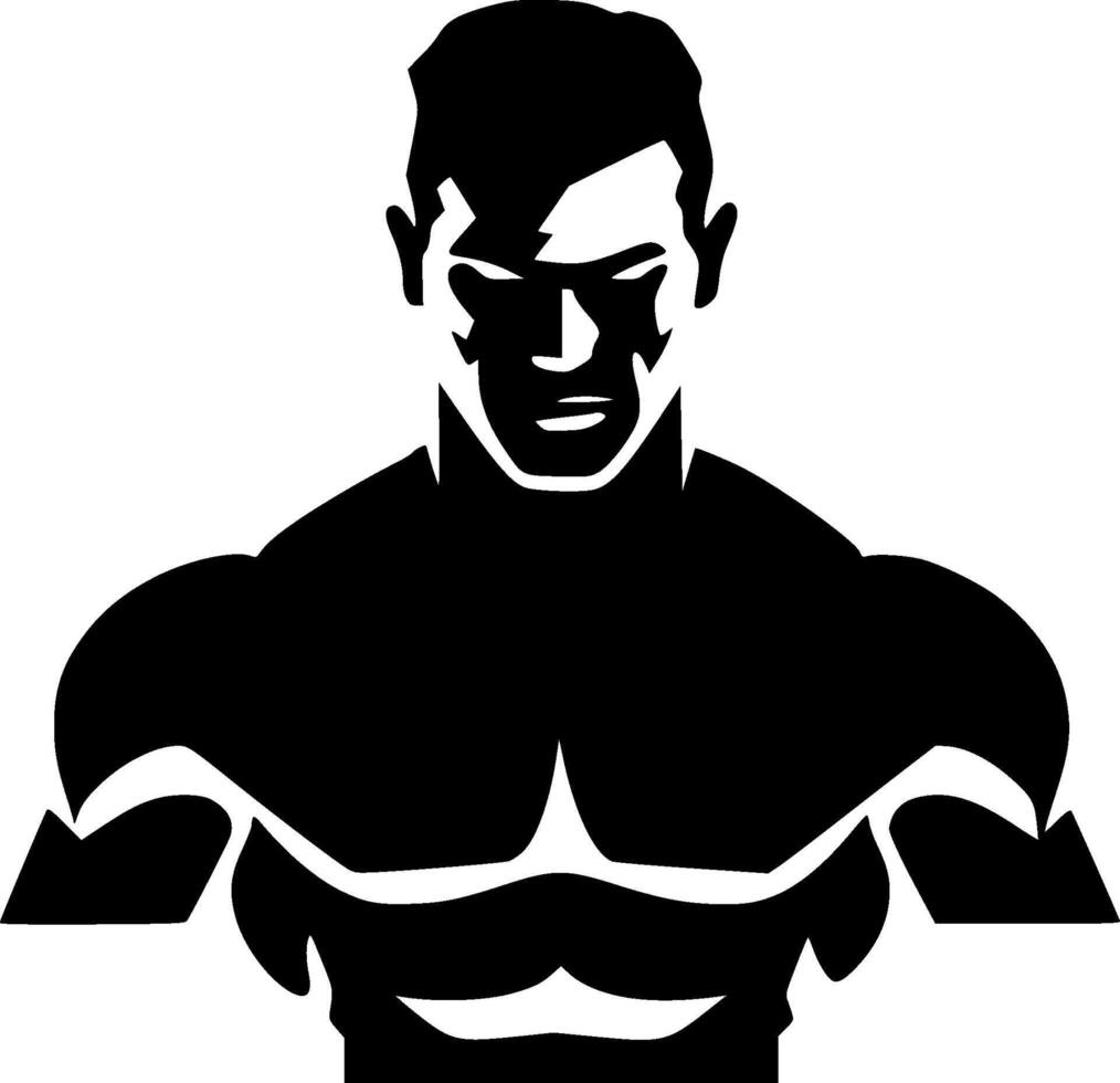 Muscle - Black and White Isolated Icon - illustration vector