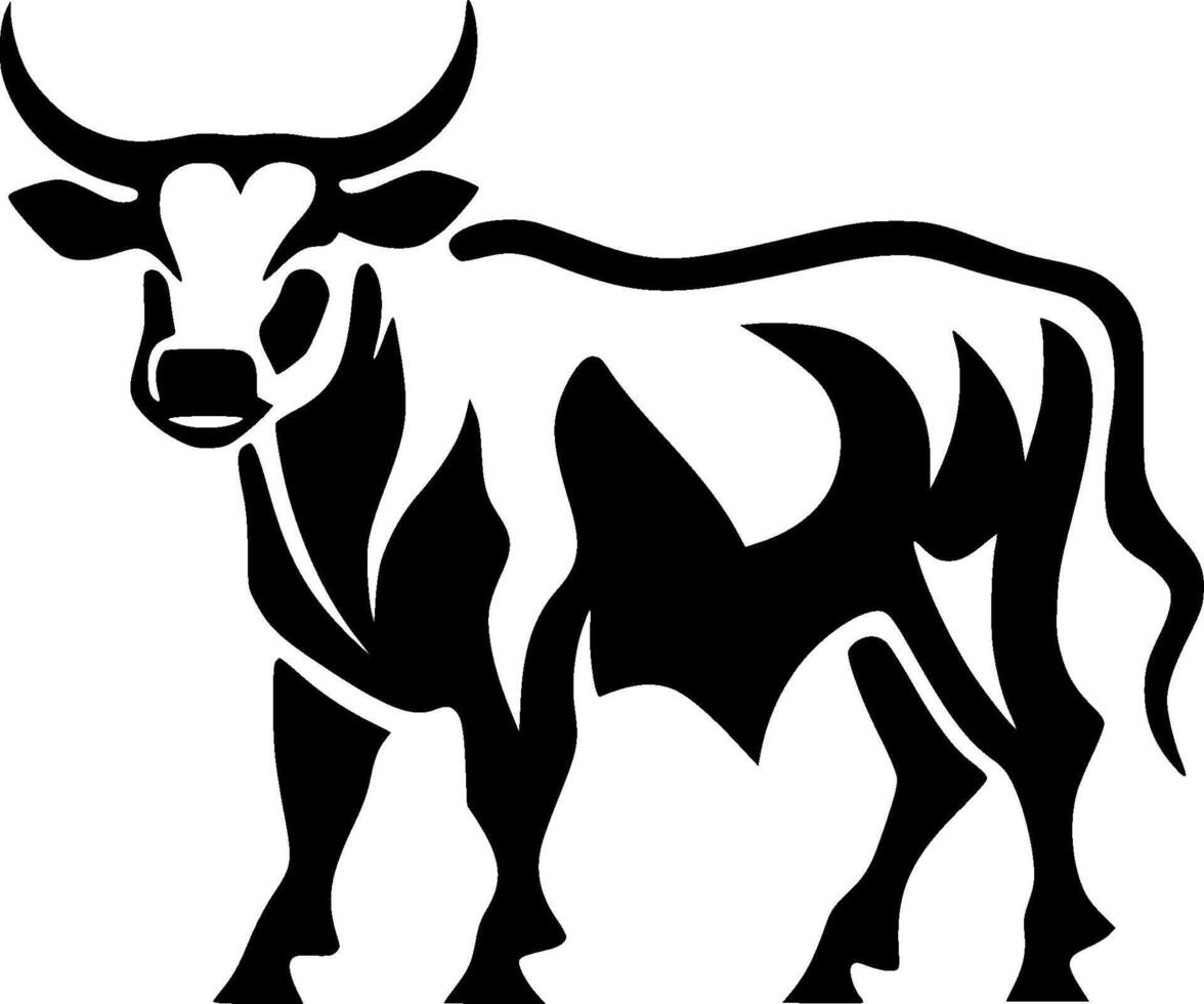 Bull - Black and White Isolated Icon - illustration vector