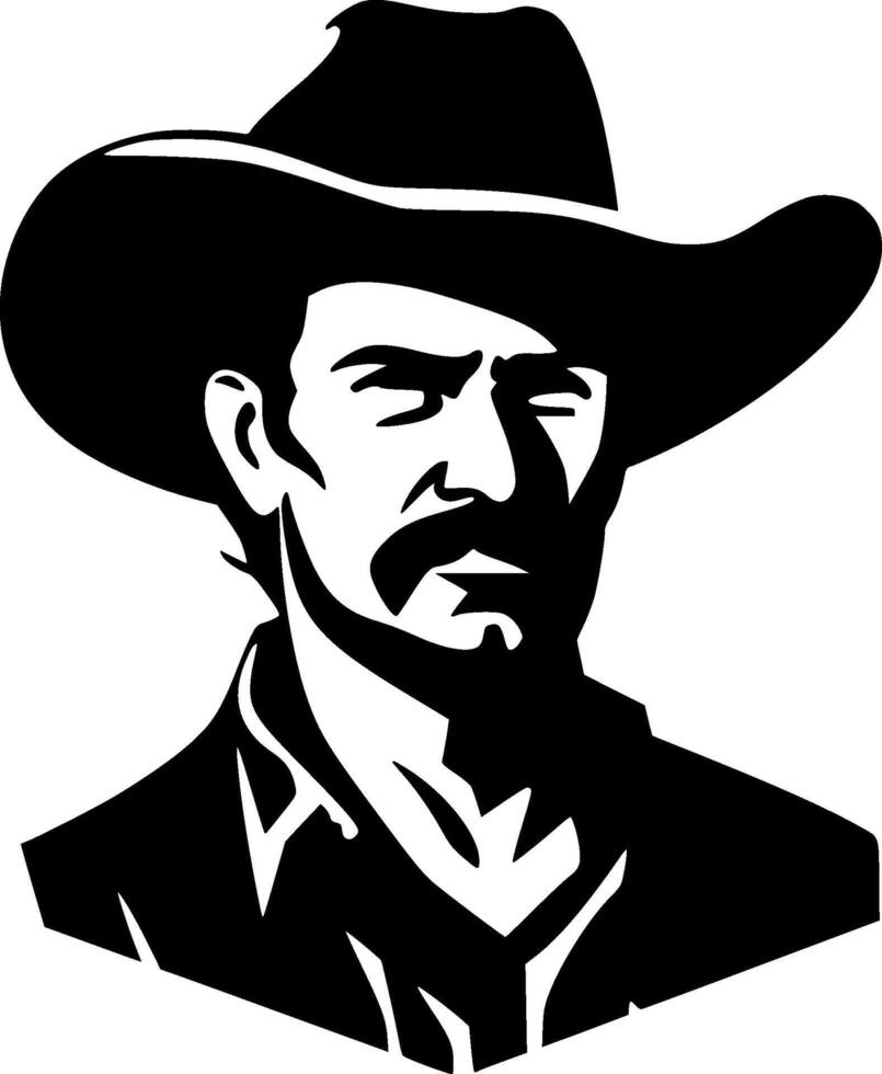 Western - Black and White Isolated Icon - illustration vector