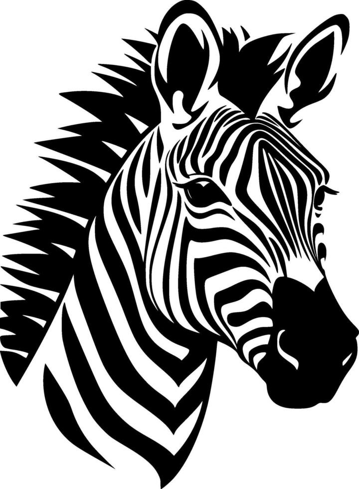 Zebra, Minimalist and Simple Silhouette - illustration vector