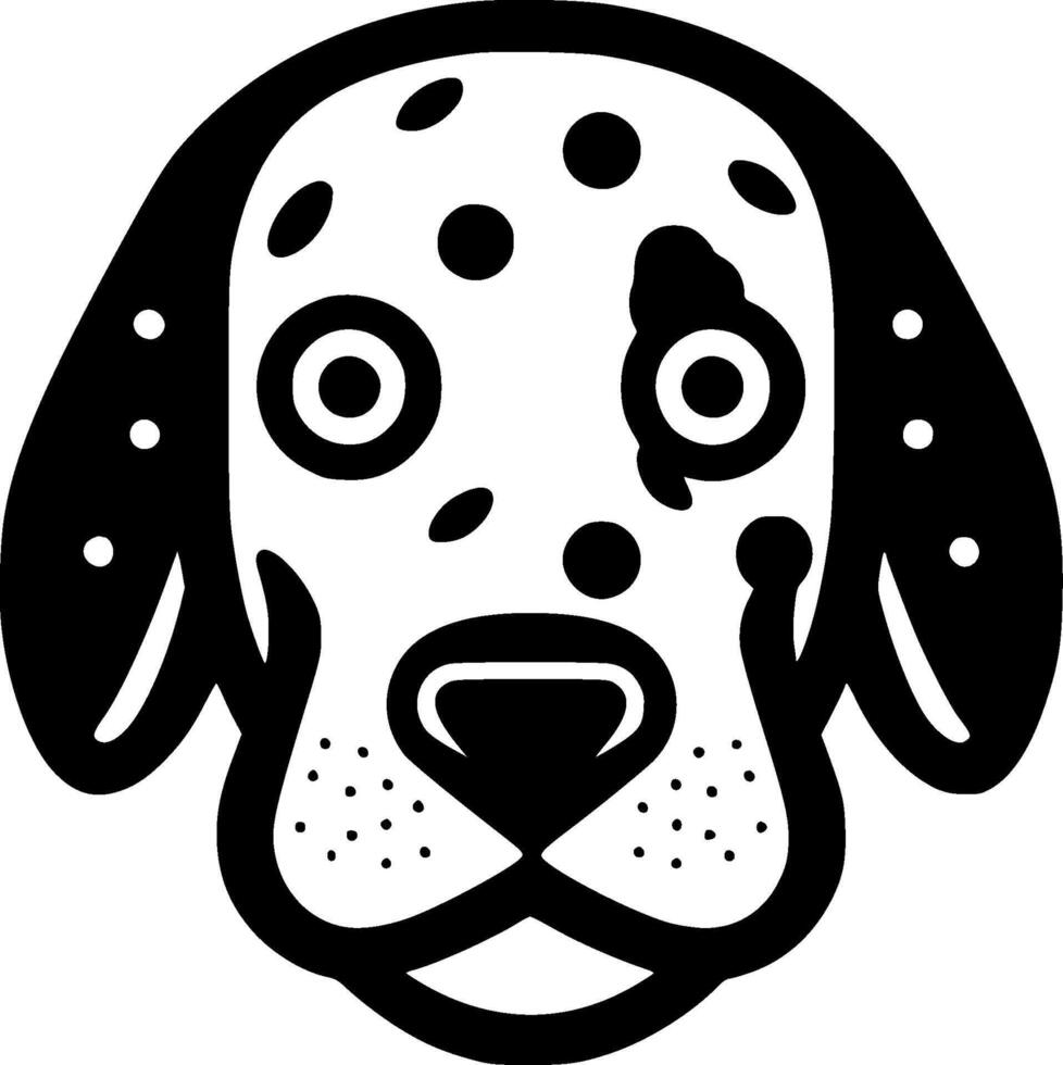 Dalmatian - Black and White Isolated Icon - illustration vector
