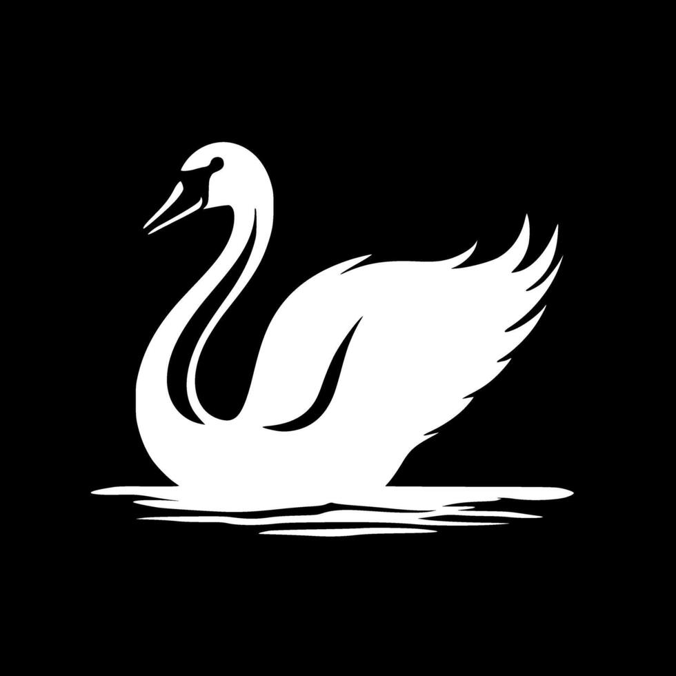Swan - Black and White Isolated Icon - illustration vector