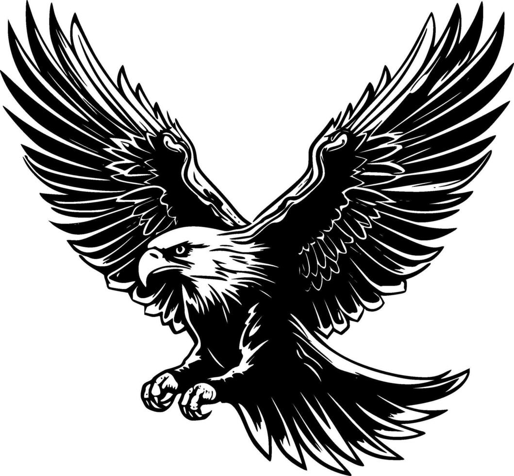 Eagle, Minimalist and Simple Silhouette - illustration vector