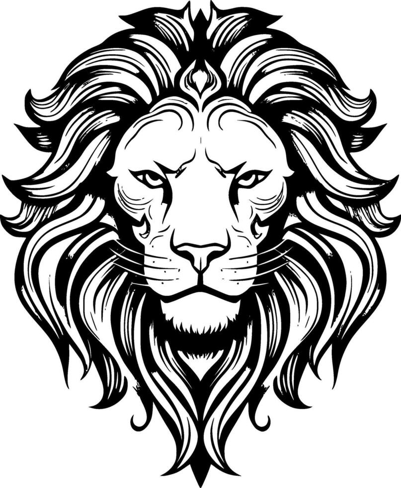 Lion, Minimalist and Simple Silhouette - illustration vector