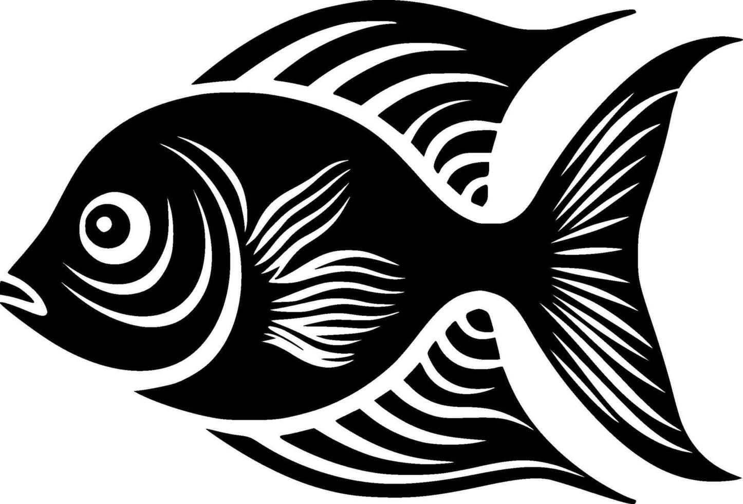 Fish, Minimalist and Simple Silhouette - illustration vector