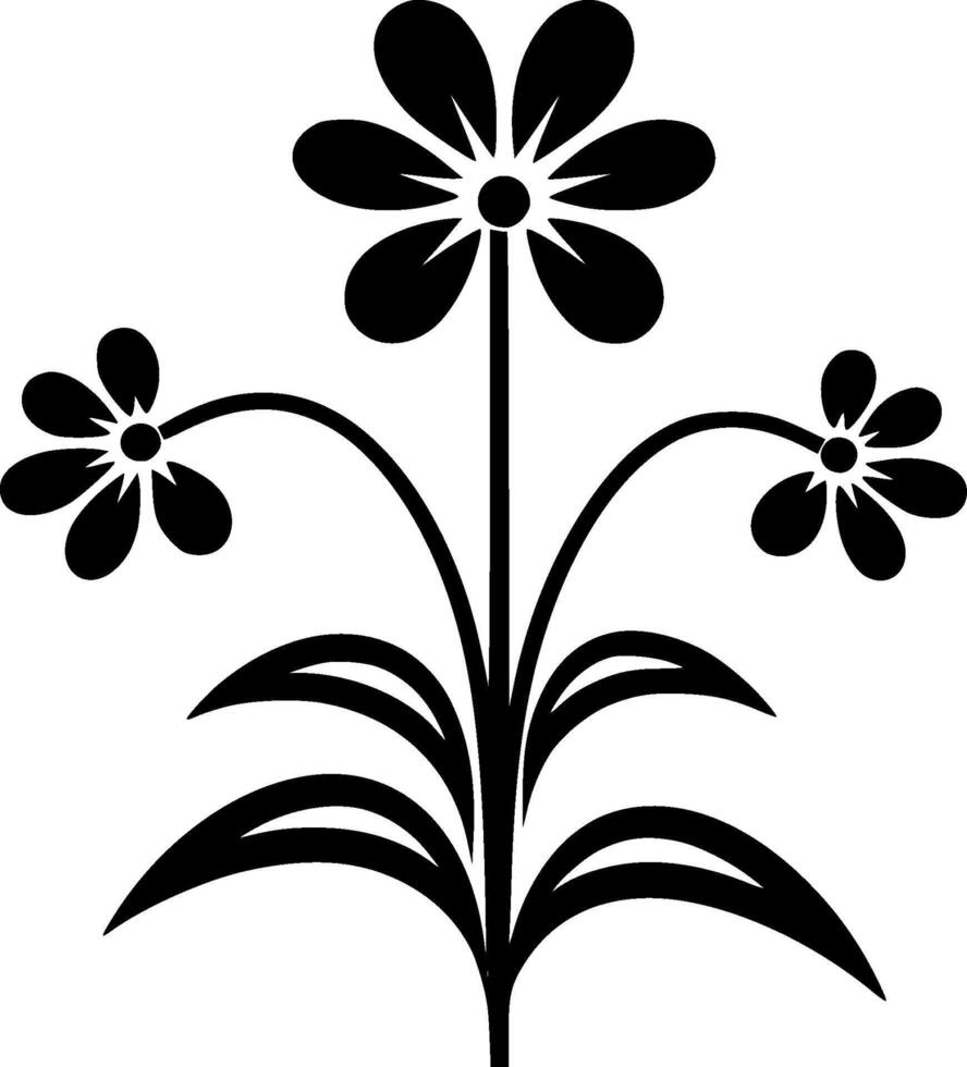 Birth Flower - Black and White Isolated Icon - illustration vector