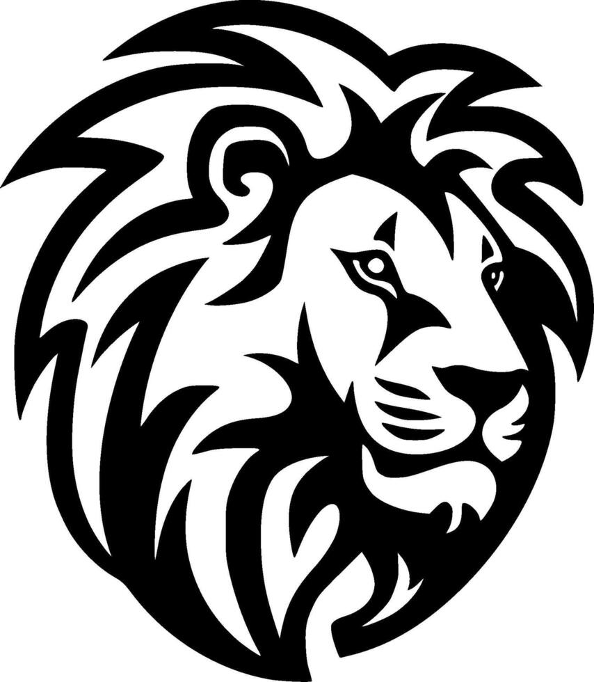 Lion, Black and White illustration vector