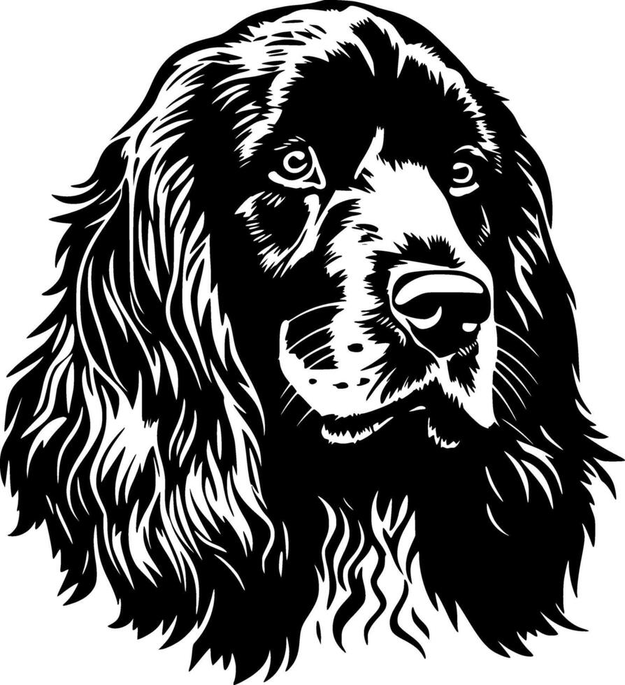 Cocker Spaniel - Black and White Isolated Icon - illustration vector