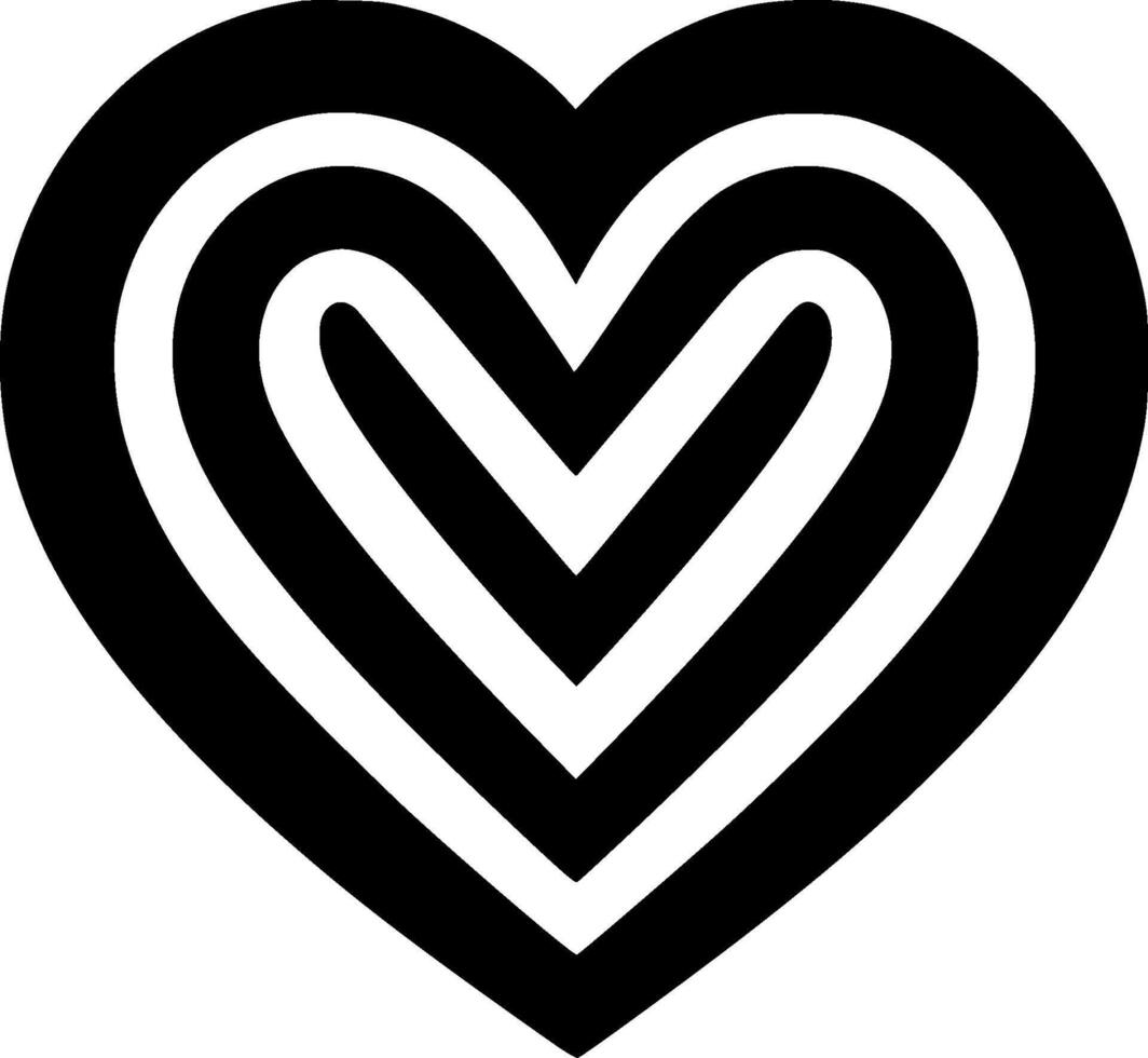 Heart, Minimalist and Simple Silhouette - illustration vector
