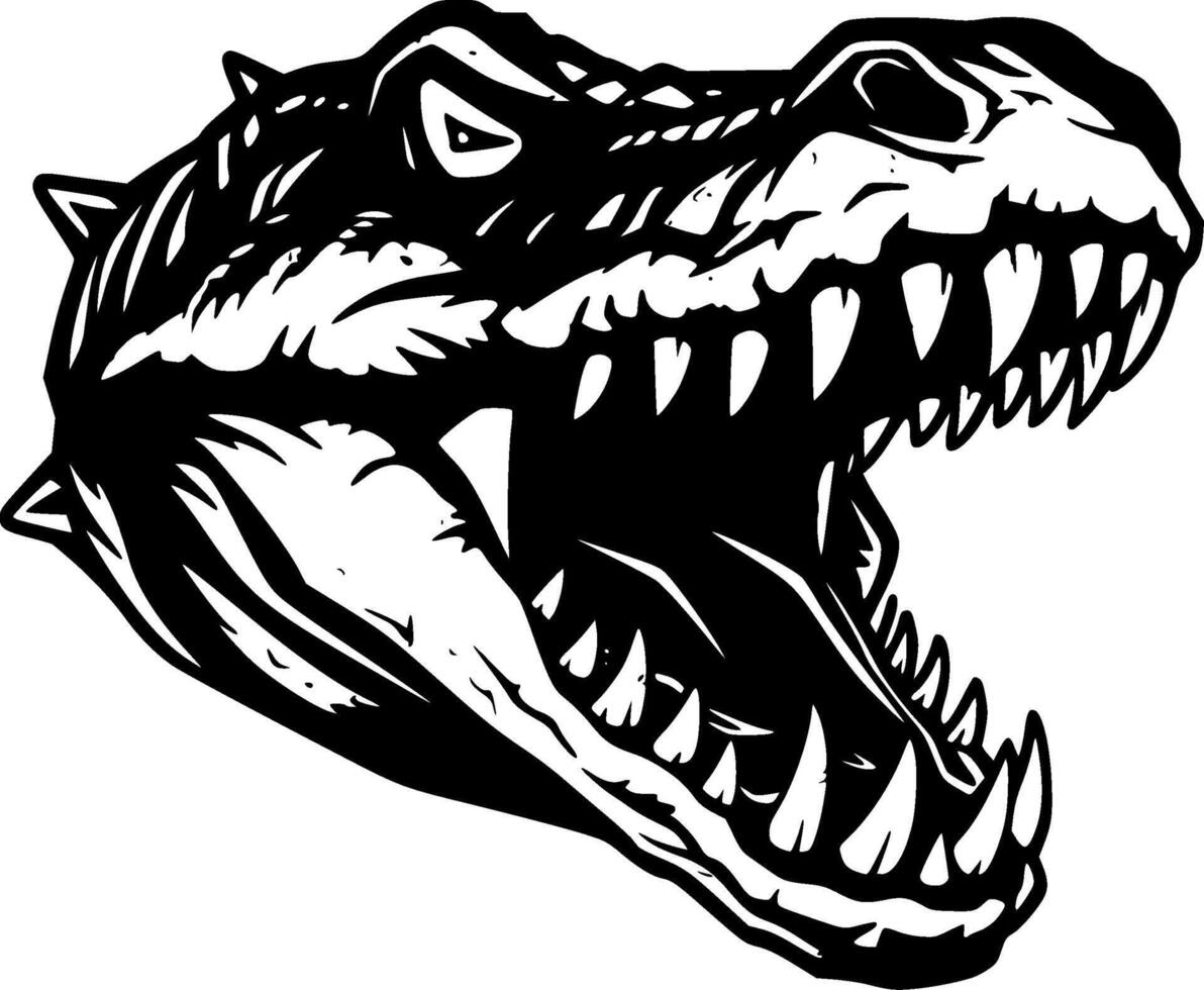 Crocodile, Black and White illustration vector