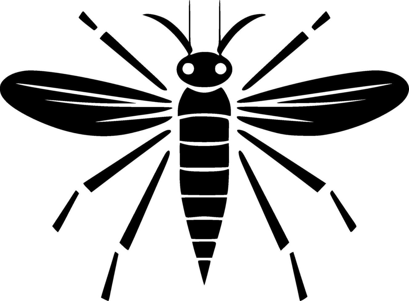 Mosquito, Minimalist and Simple Silhouette - illustration vector