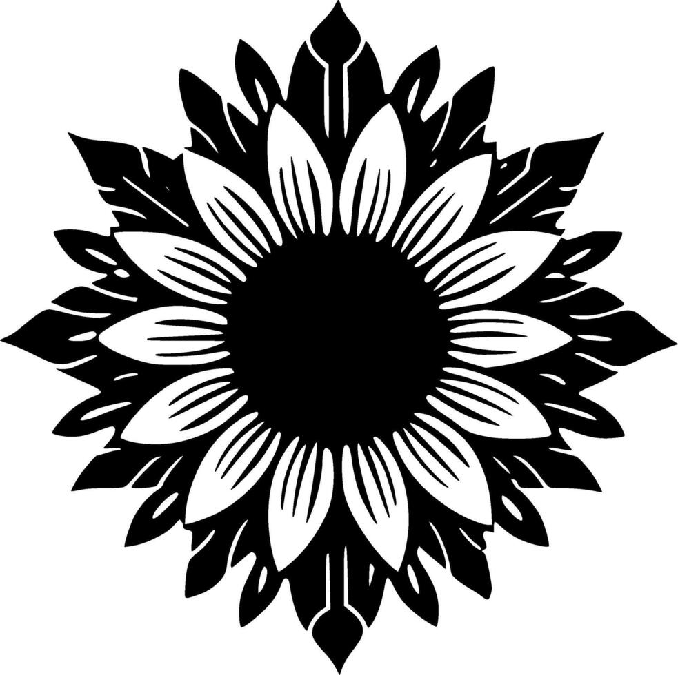 Sunflower, Minimalist and Simple Silhouette - illustration vector