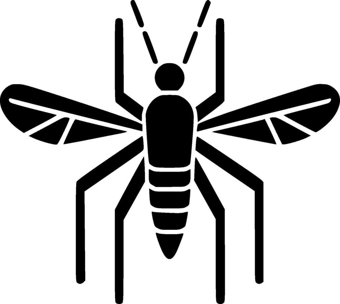 Mosquito - Black and White Isolated Icon - illustration vector