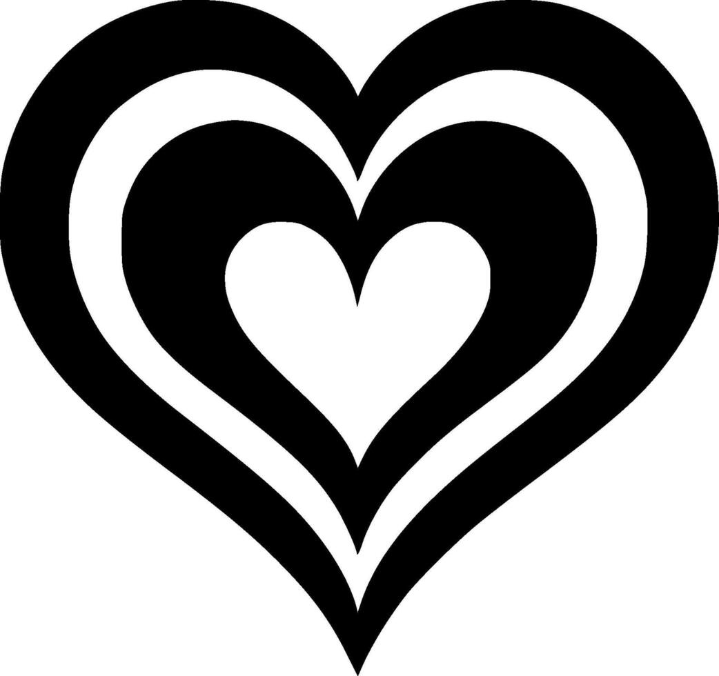 Open Heart - Black and White Isolated Icon - illustration vector