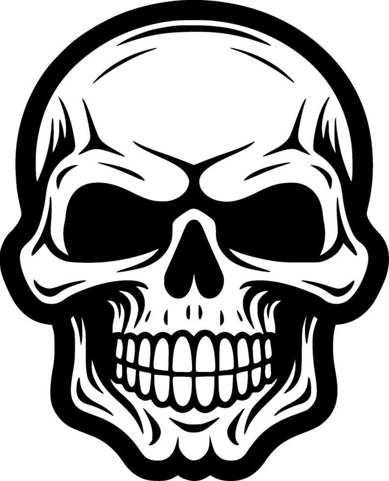 Skull - Black and White Isolated Icon - illustration vector