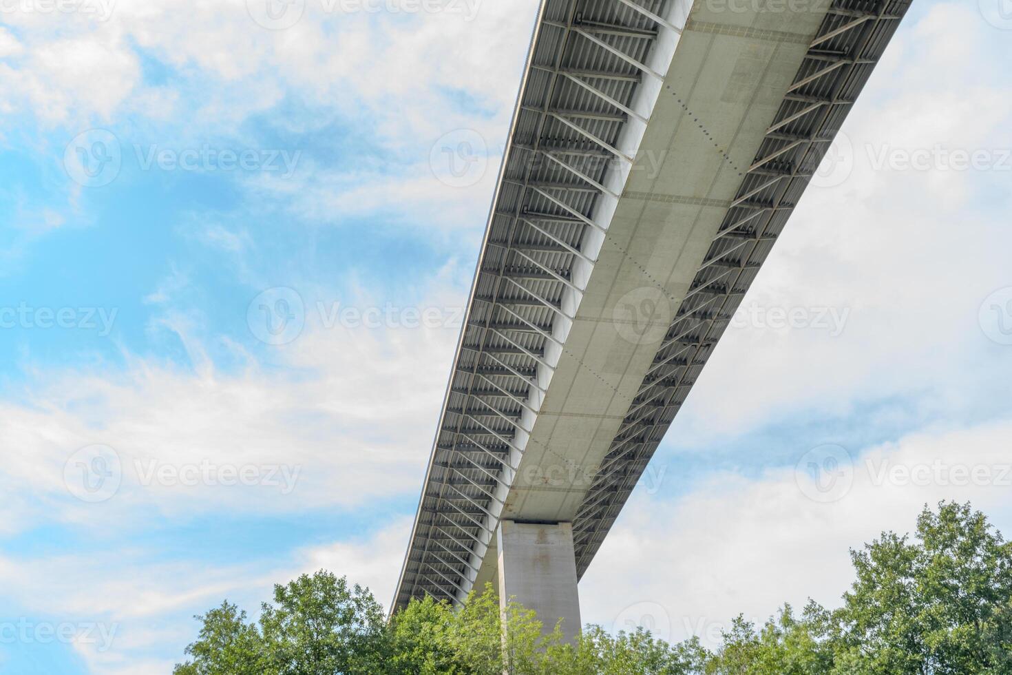 High bridge across the river. bottom view photo