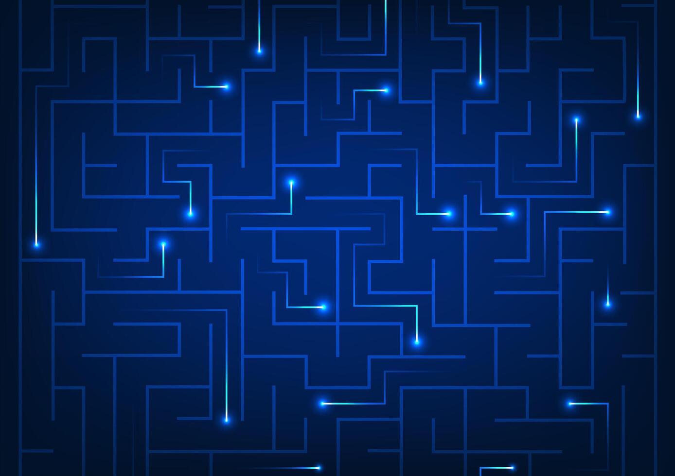 Technology background Maze with light lines leading the way Shows the use of cyber technology to search for information on the internet. Come to help solve problems and provide solutions. vector