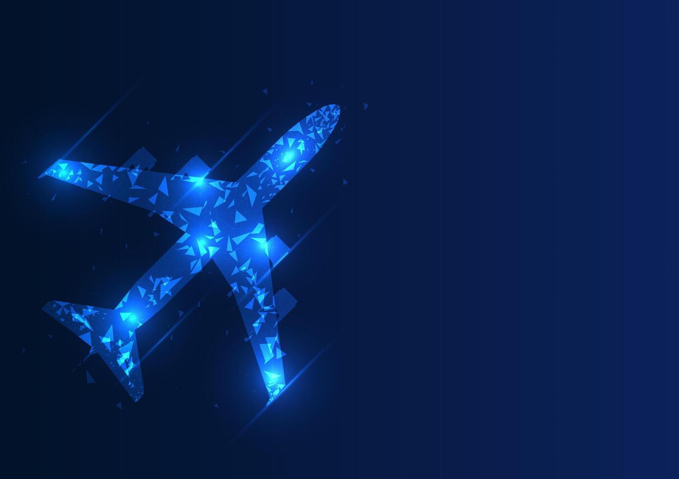 Air transport industry technology that uses airplanes as transportation vehicles connects with technology to indicate destinations and navigation, increasing the speed of transportation. vector