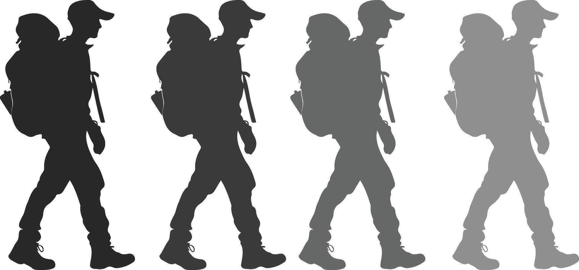 backpacker silhouette illustration vector