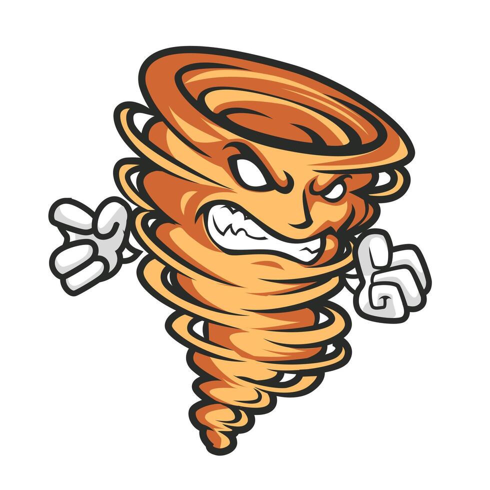 Tornado mascot logo design with modern illustration concept style for badge vector