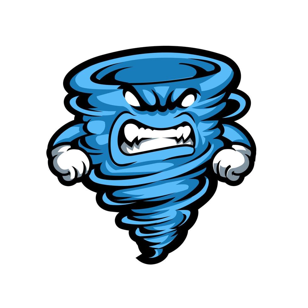 Tornado mascot logo design with modern illustration concept style for badge vector