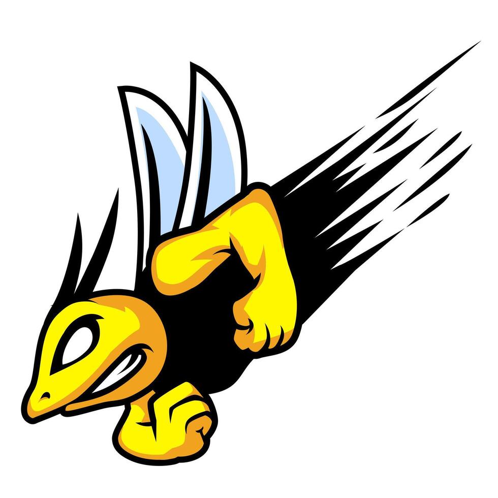 BEE fast mascot logo concept vector