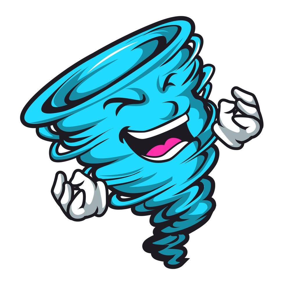 Tornado mascot logo design with modern illustration concept style for badge vector