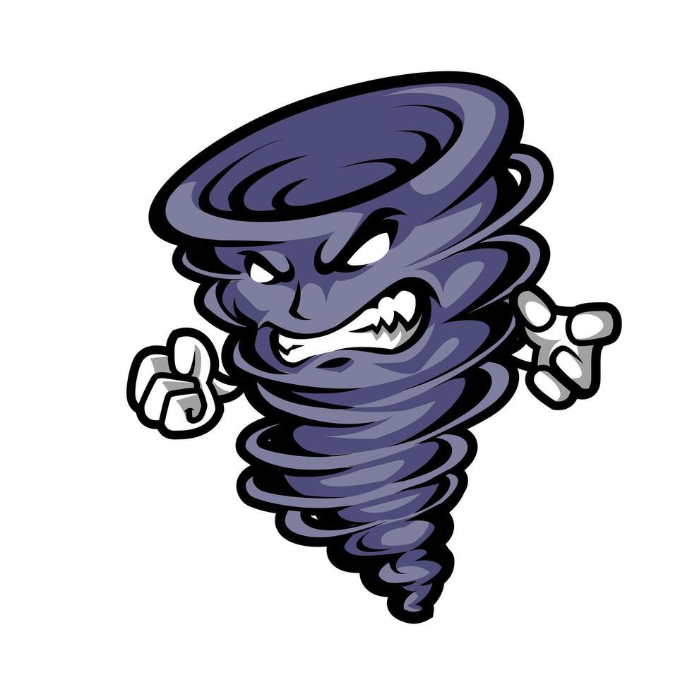 Tornado mascot logo design with modern illustration concept style for badge vector