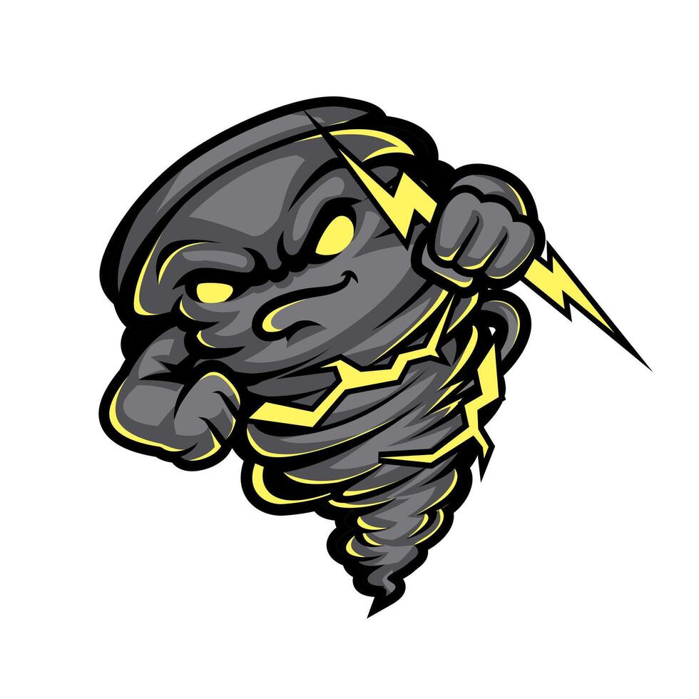 Tornado mascot logo design with modern illustration concept vector