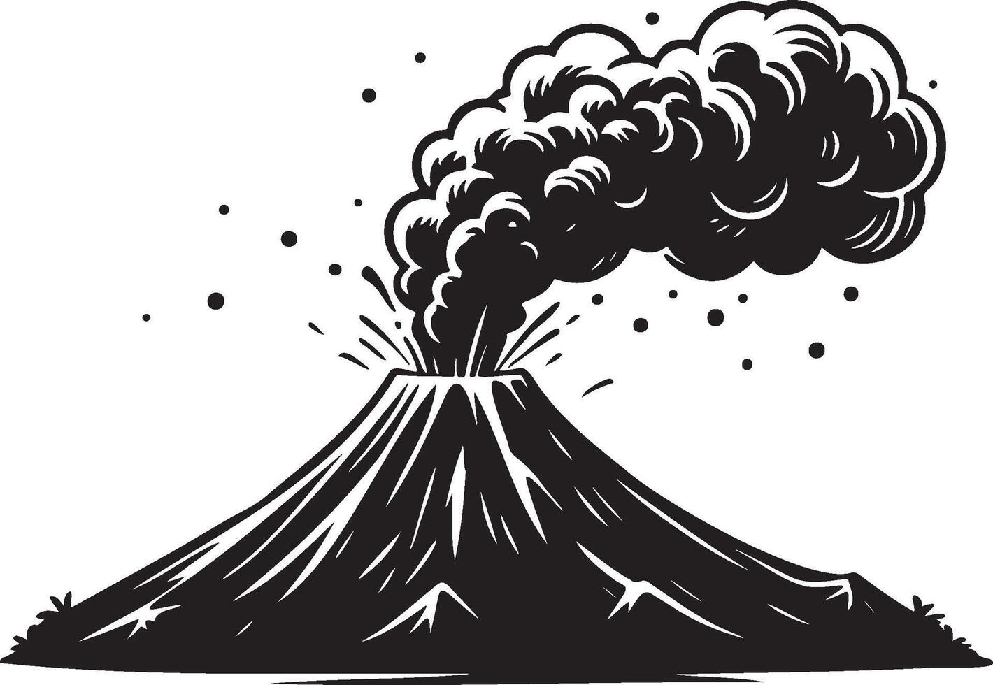 Volcano Eruption Illustration. vector