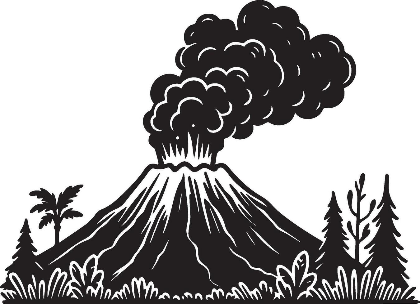Volcano Eruption Illustration. vector