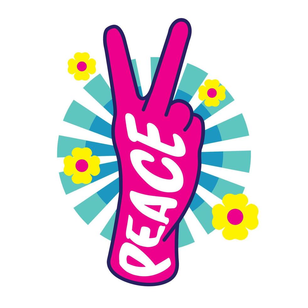 Hand with peace sign illustration, perfect for t shirt design vector