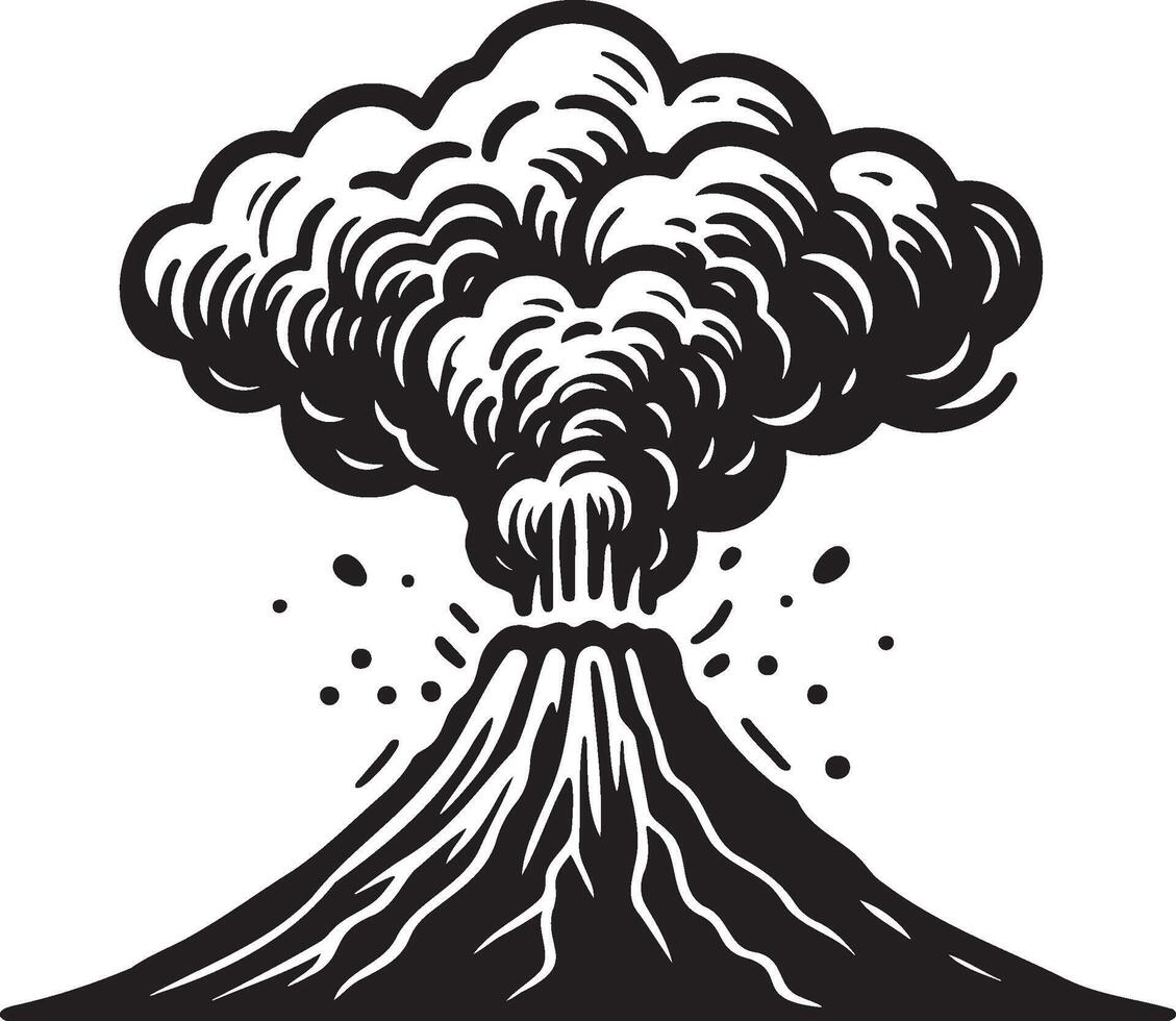 Volcano Eruption Illustration. vector
