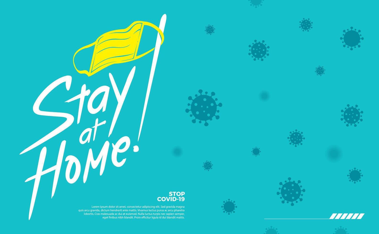 Stay at home typography, stay safe, avoid the virus. illustration vector