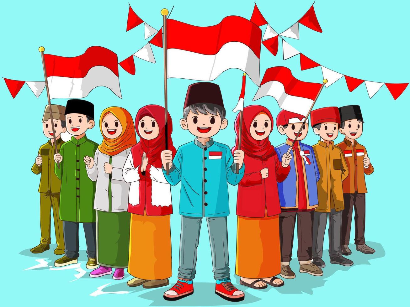 United Indonesia, Glory to My Country on Independence Day vector