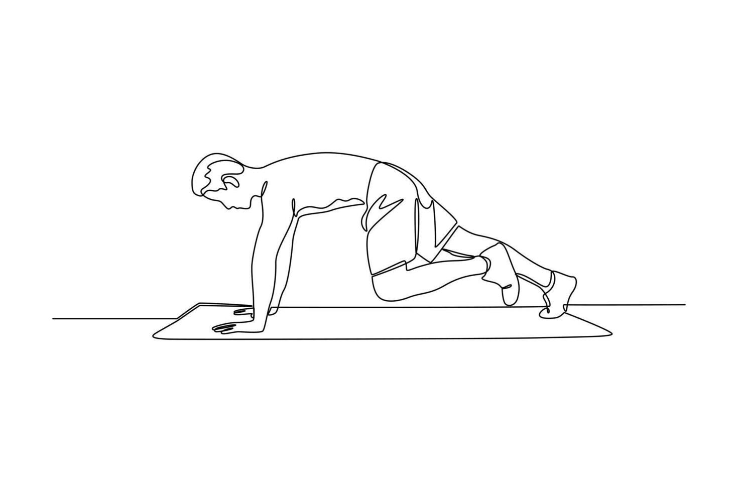 continues line art sports people warming up illustrator line art vector