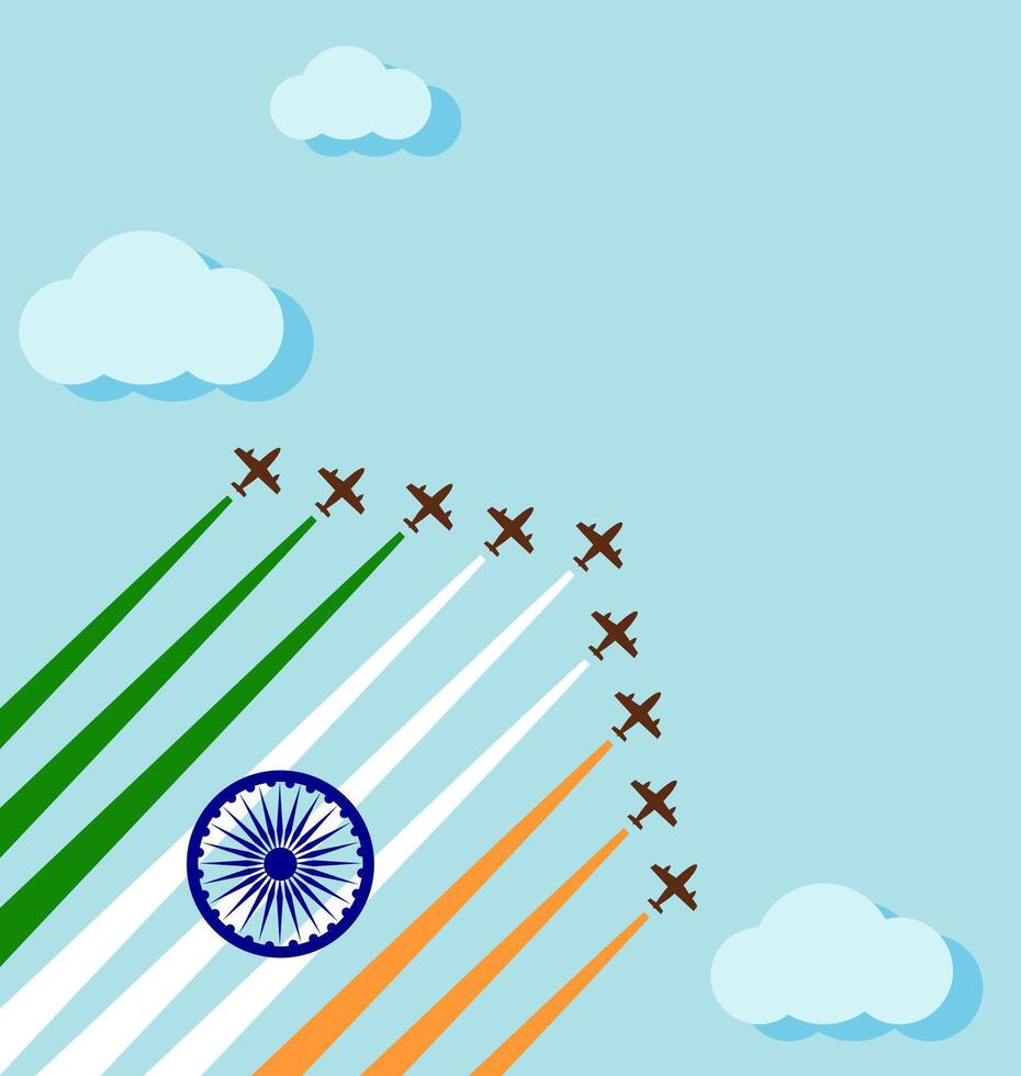 Air show for celebrate the national day of India vector