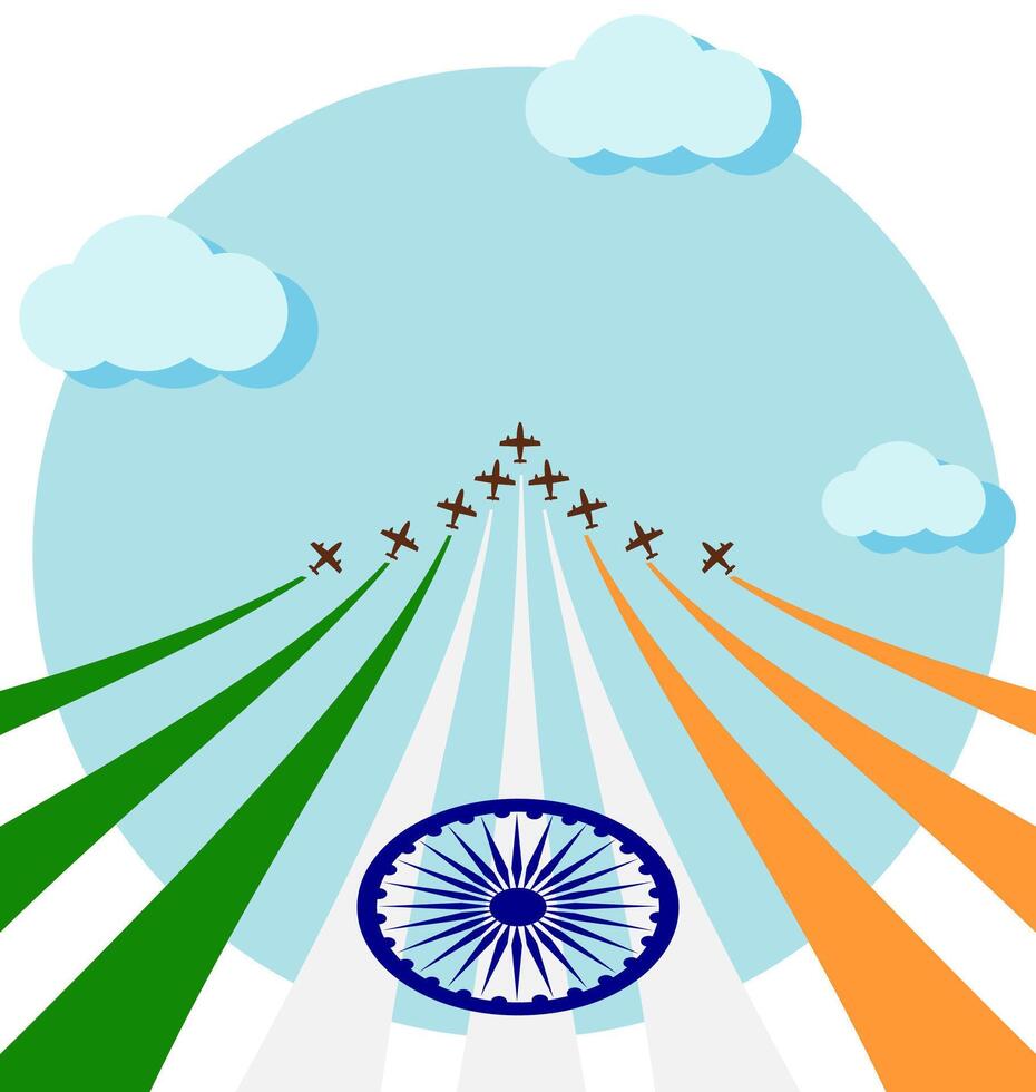 Air show for celebrate the national day of India vector