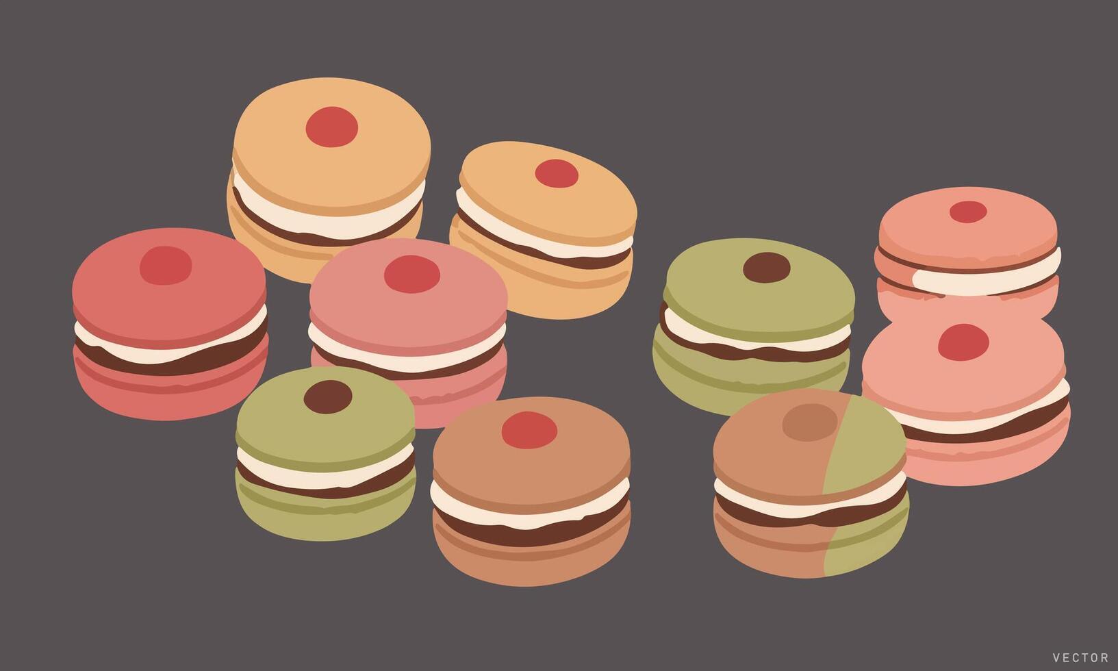 Close-Up French Macaron vector
