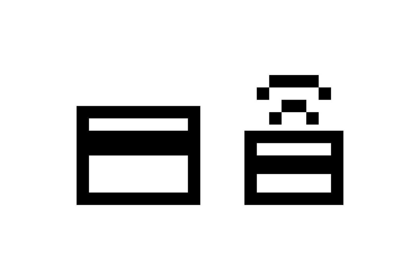 Pixel credit cart. icon. vector