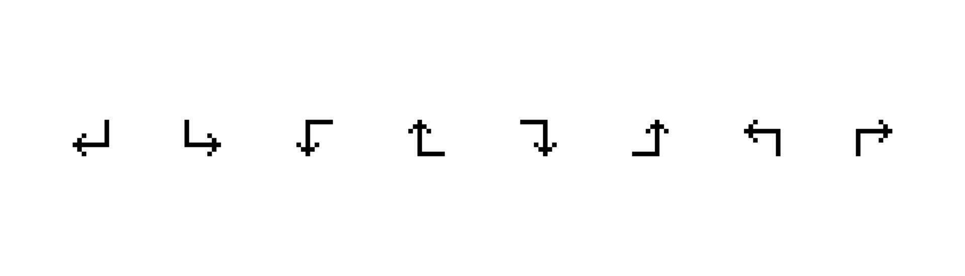 Pixel Art Arrow Collection. icon. vector