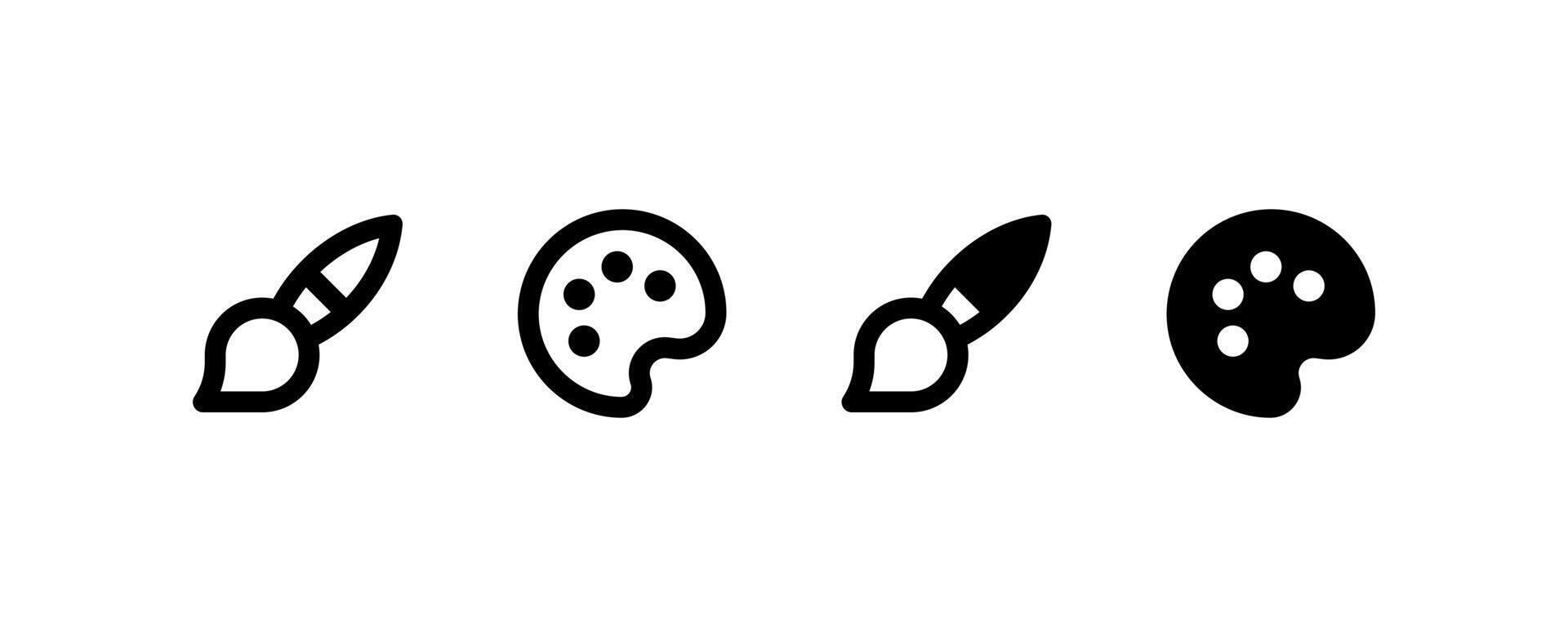 Brush and palette. icon design. vector