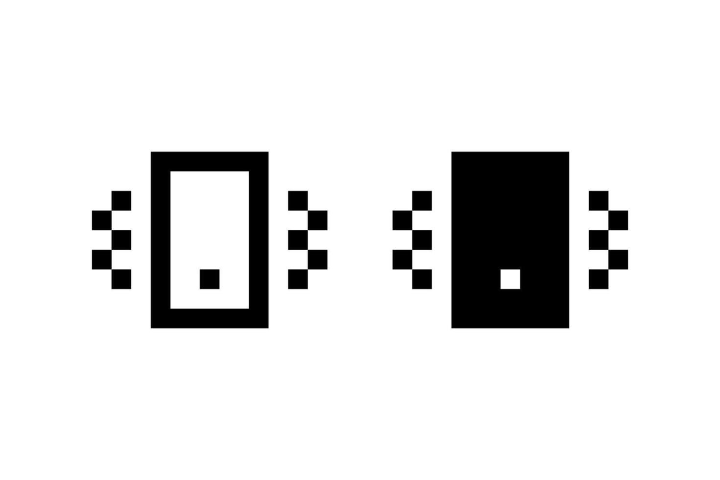 Pixel Vibrate phone. icon. vector