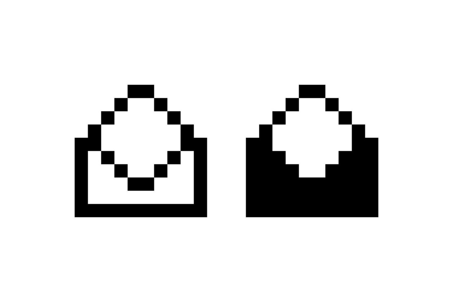Pixel Envelope. icon. vector